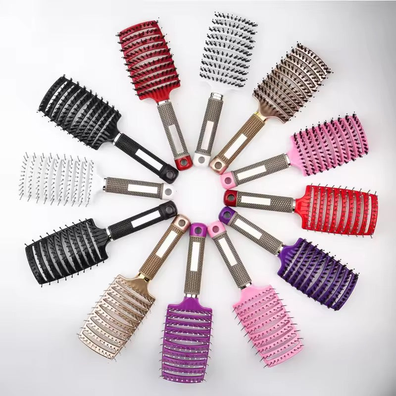 Brosse à cheveux démêlante magique brushing pour tous types de cheveux Bounéo