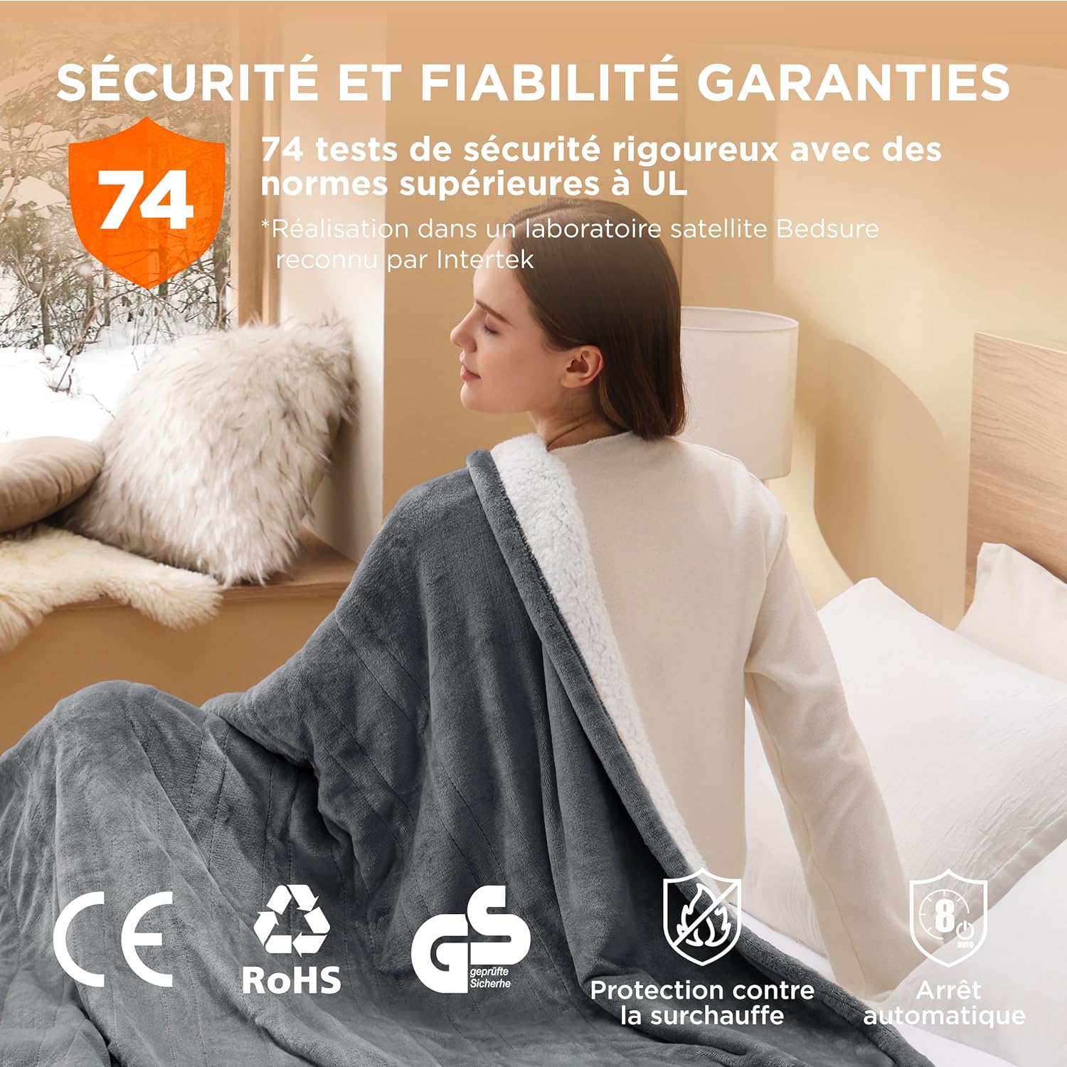 Couverture chauffante électrique soirée cocooning relaxante Bounéo