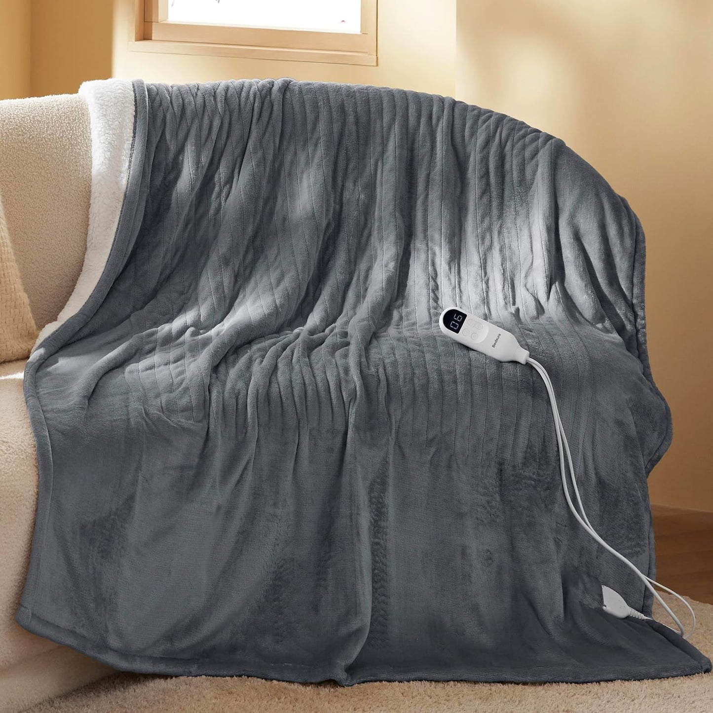 Couverture chauffante électrique soirée cocooning relaxante Bounéo