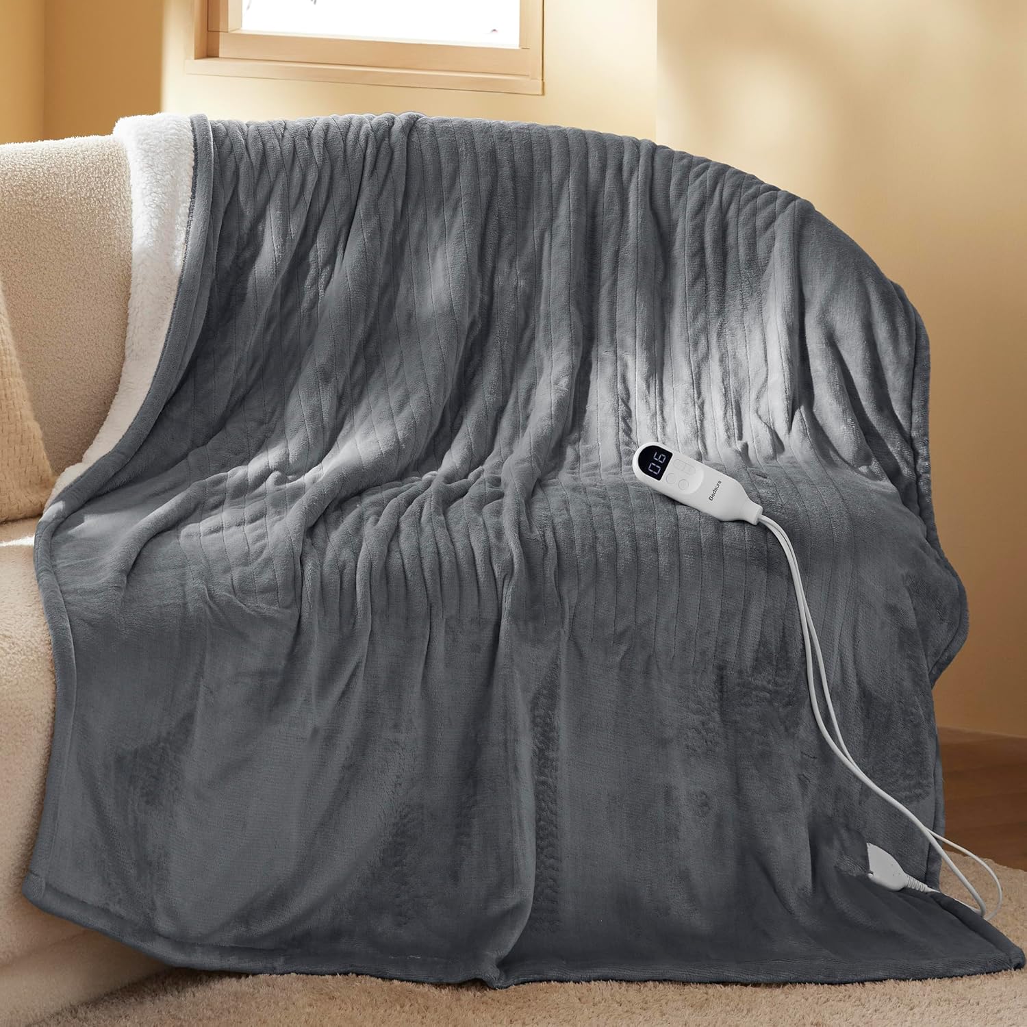 Couverture chauffante électrique soirée cocooning relaxante Bounéo