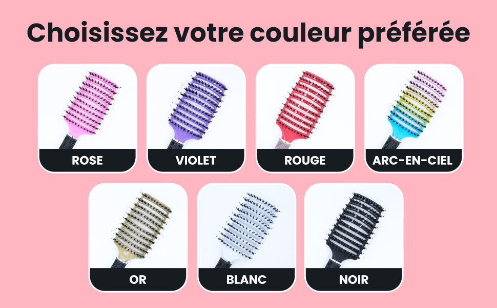 Brosse à cheveux démêlante magique brushing pour tous types de cheveux Bounéo