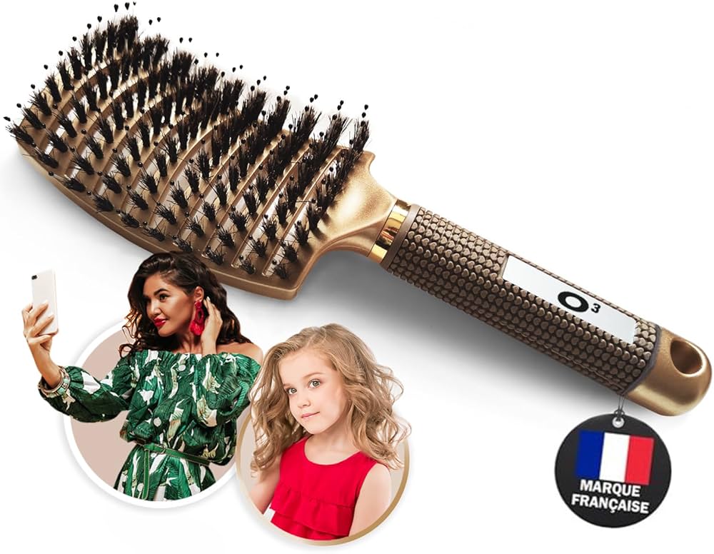 Brosse à cheveux démêlante magique brushing pour tous types de cheveux Bounéo