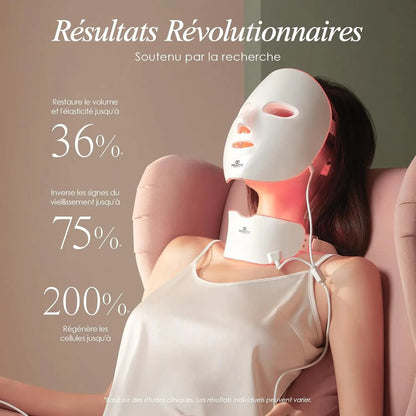 Masque LED Visage Thérapie Professionnelle — Anti-âge & Anti-imperfections (Sans fil, App) Bounéo