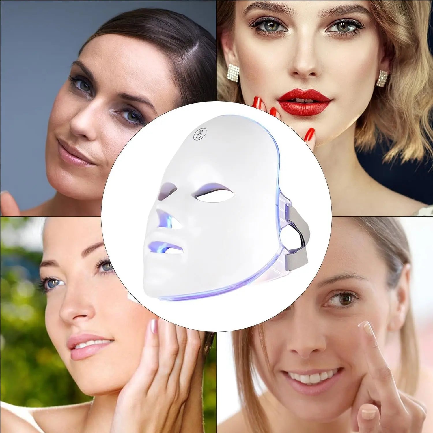 Masque LED Visage et Cou Thérapie Professionnelle Anti-âge Bounéo