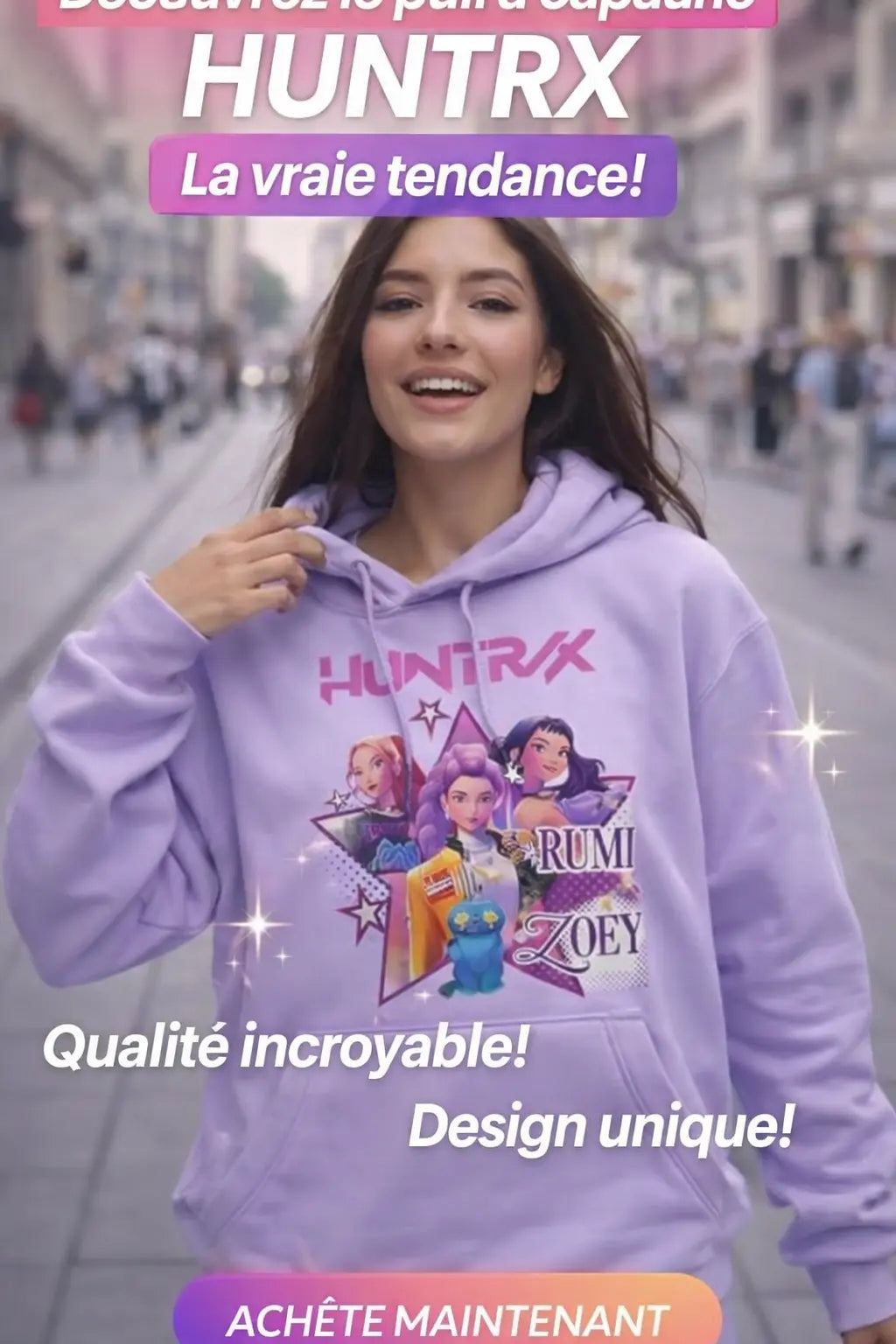 Sweat à Capuche KPop Demon Hunter Huntrix – Hoodie Streetwear pour Fans de K-Pop Bounéo