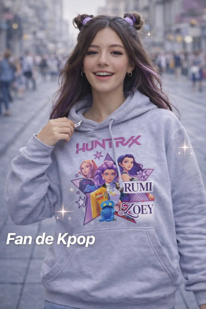 Sweat à Capuche KPop Demon Hunter Huntrix – Hoodie Streetwear pour Fans de K-Pop Bounéo