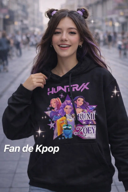 Sweat à Capuche KPop Demon Hunter Huntrix – Hoodie Streetwear pour Fans de K-Pop Bounéo