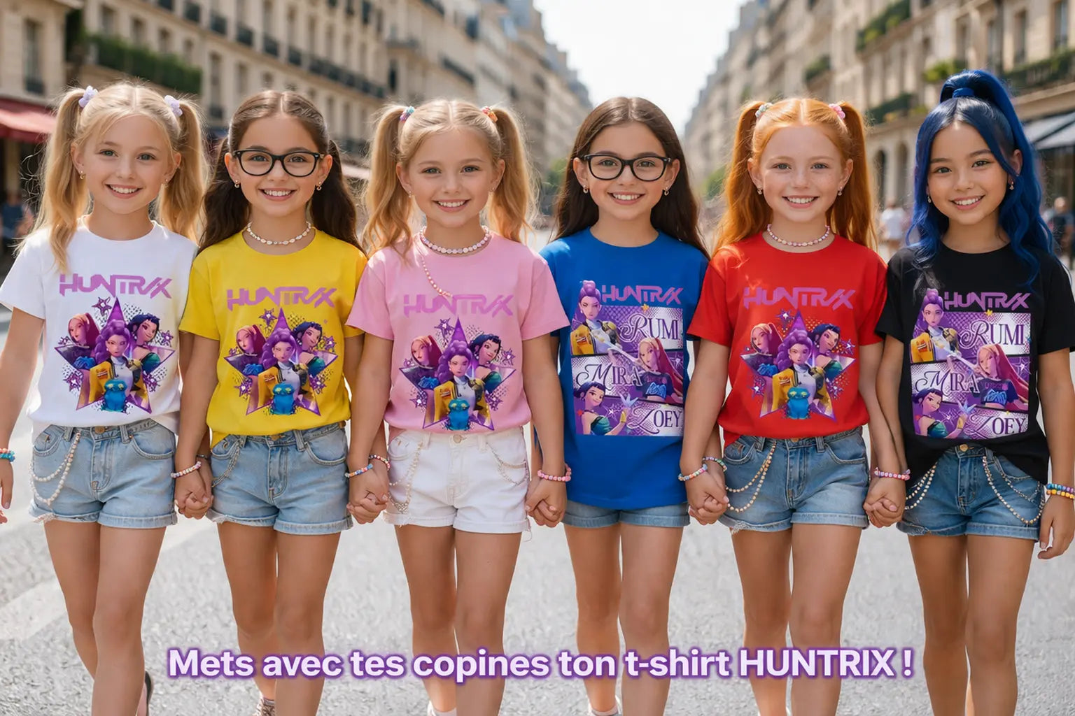 T-shirt enfant K-pop Demon Hunter Huntrix JAUNE Bounéo