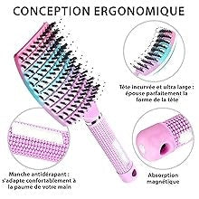 Brosse à cheveux démêlante magique brushing pour tous types de cheveux Bounéo
