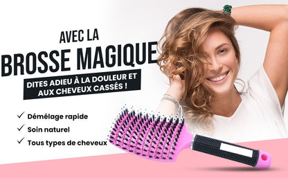Brosse à cheveux démêlante magique brushing pour tous types de cheveux Bounéo