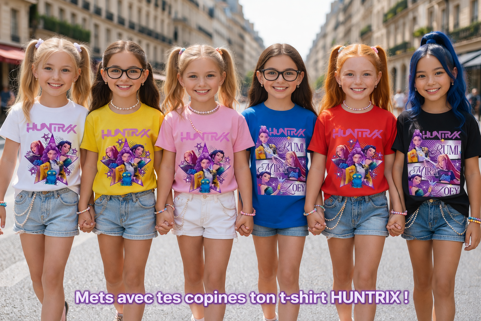 T-shirt enfant K-pop Demon Hunter Huntrix BLANC Bounéo